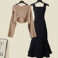 Macey - Two-piece set of high-quality cross-knit sweater and fishtail dress