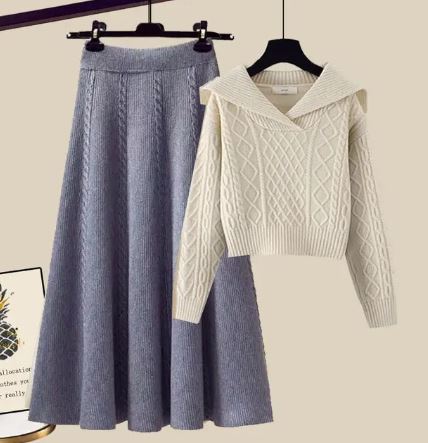 Ethel - Two-piece set consisting of knitted sweater and half skirt
