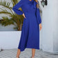 Anita - Luxurious, monochrome A-line evening dress with a round neckline