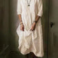 Carmine - Cotton linen oversized women's dress