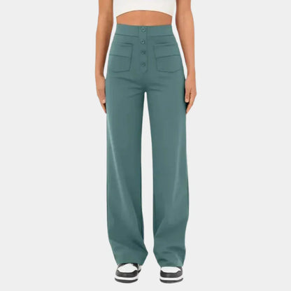 High-Waisted Straight-Leg Trousers for Women
