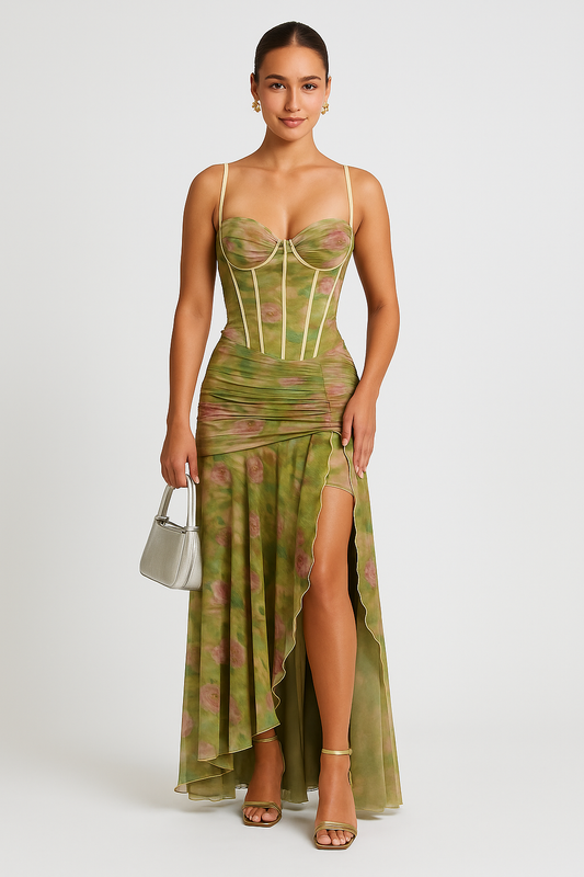 Cireya | Flower Print Maxi Dress