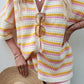 Doris - 2 Piece Knitted Set with Contrasting Stripes for Women