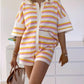 Doris - 2 Piece Knitted Set with Contrasting Stripes for Women