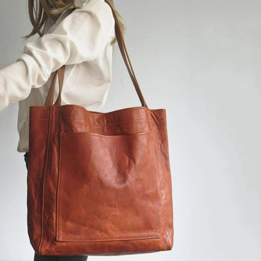 Luxury Leather Tote Shoulder Bag for Women