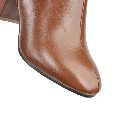 Women's Heeled Knee-High Boots with Zipper Elegant Design Meets Everyday Comfort
