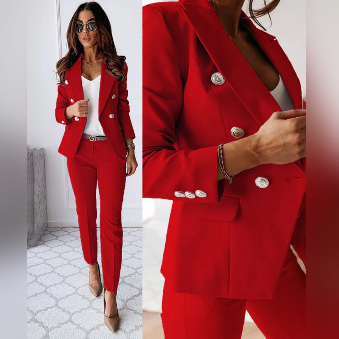 Elegant Two-Piece Women's Suit (Blazer & Trousers)