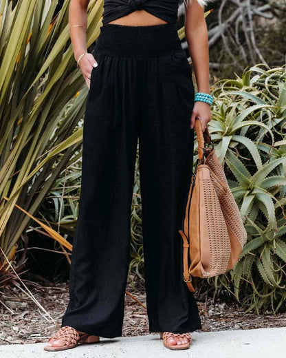 Aubrey - Wide Leg Pants with Elastic Waistband