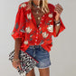 Summer Floral Print Blouse for Women