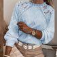 Sara - Elegant sweater with lace embroidery and hem stitch