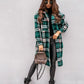 Ella - Long checked ladies coat