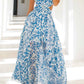 Women's Sleeveless Maxi Dress with Floral Pattern for Summer