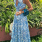 Women's Sleeveless Maxi Dress with Floral Pattern for Summer
