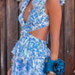 Women's Sleeveless Maxi Dress with Floral Pattern for Summer