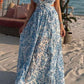 Women's Sleeveless Maxi Dress with Floral Pattern for Summer