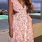 Women's Sleeveless Maxi Dress with Floral Pattern for Summer