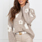 Sweater - Adalee - Floral Design - Black/Beige - Suitable for Multiple Seasons
