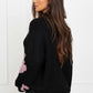 Sweater - Adalee - Floral Design - Black/Beige - Suitable for Multiple Seasons