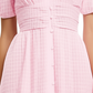Women's V-Neck Midi Dress with Puff Sleeves for Summer
