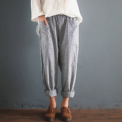 Imperia - Oversized cotton linen trousers