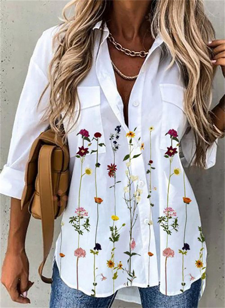 Blouse with butterfly print for Spring 2025