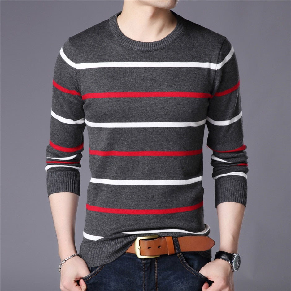 Thijs Striped Sweater with O-Neck