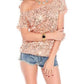 Trendy Shoulder T-Shirt with Sequins for Summer Nights - GlamGlanz