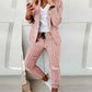 Olivine - Casual Checked Long Sleeve Two Piece Set