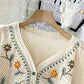 Long-sleeved floral cardigan