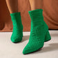 Solid Color Block Heel Women's Boots