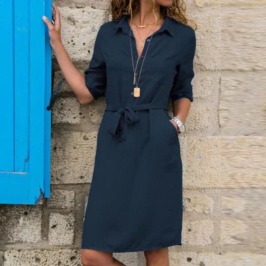 Button-up shirt dress – classic & waist-emphasizing