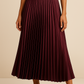 Satin Pleated High-Waist Skirt