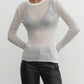 Emma - Elegant striped sheer top