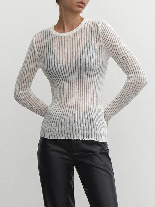 Emma - Elegant striped sheer top