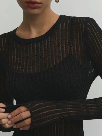 Emma - Elegant striped sheer top