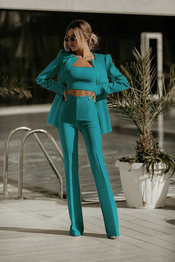 Skye - elegant formal 3 piece set [blazer, top + pants]