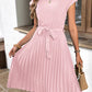 Claire - Short-sleeved pleated casual mini dress for Summer 2023