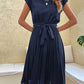 Claire - Short-sleeved pleated casual mini dress for Summer 2023