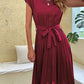 Claire - Short-sleeved pleated casual mini dress for Summer 2023