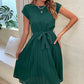 Claire - Short-sleeved pleated casual mini dress for Summer 2023