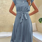 Claire - Short-sleeved pleated casual mini dress for Summer 2023