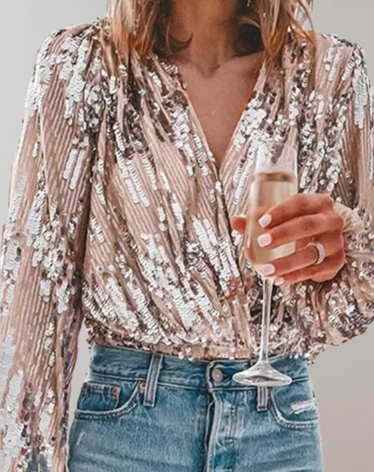 Celia Top with Lantern Sleeves and V-Neck – Summer 2025 Edition