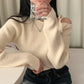 Esme - Plain knitted sweater with cold shoulders