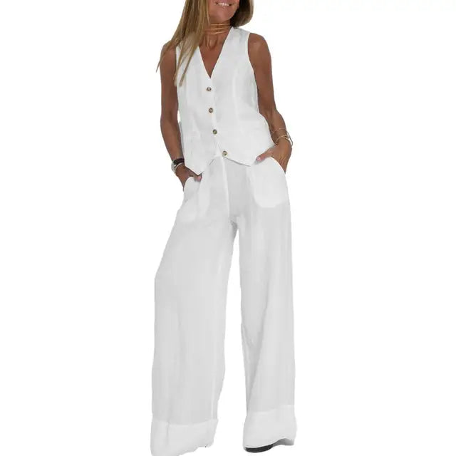 Tinley - stylish chic loose set [vest + pants]