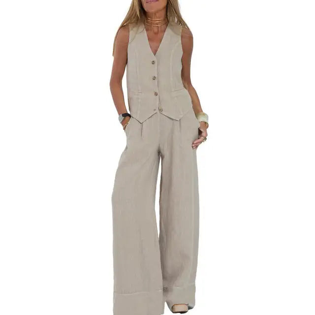 Tinley - stylish chic loose set [vest + pants]