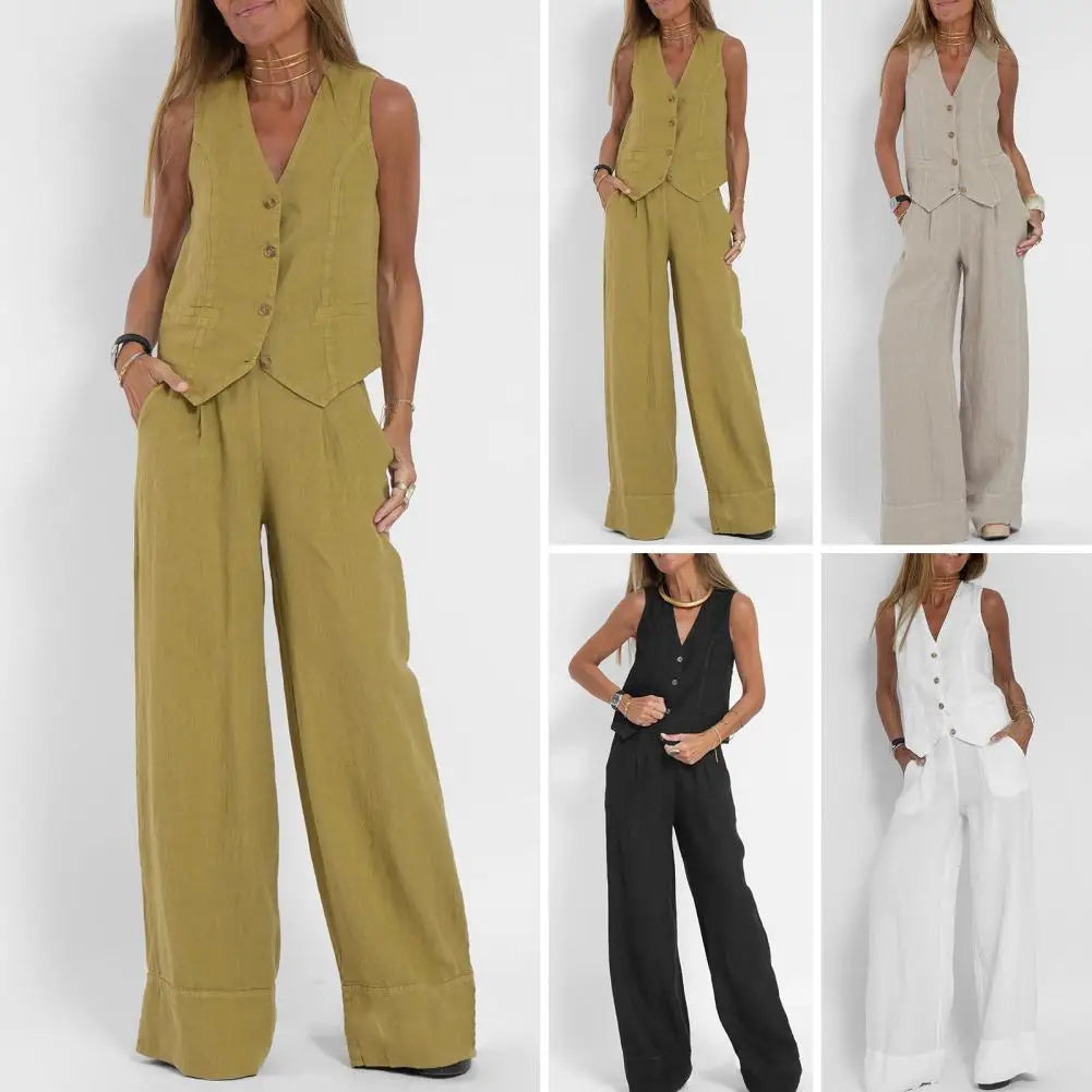 Tinley - stylish chic loose set [vest + pants]