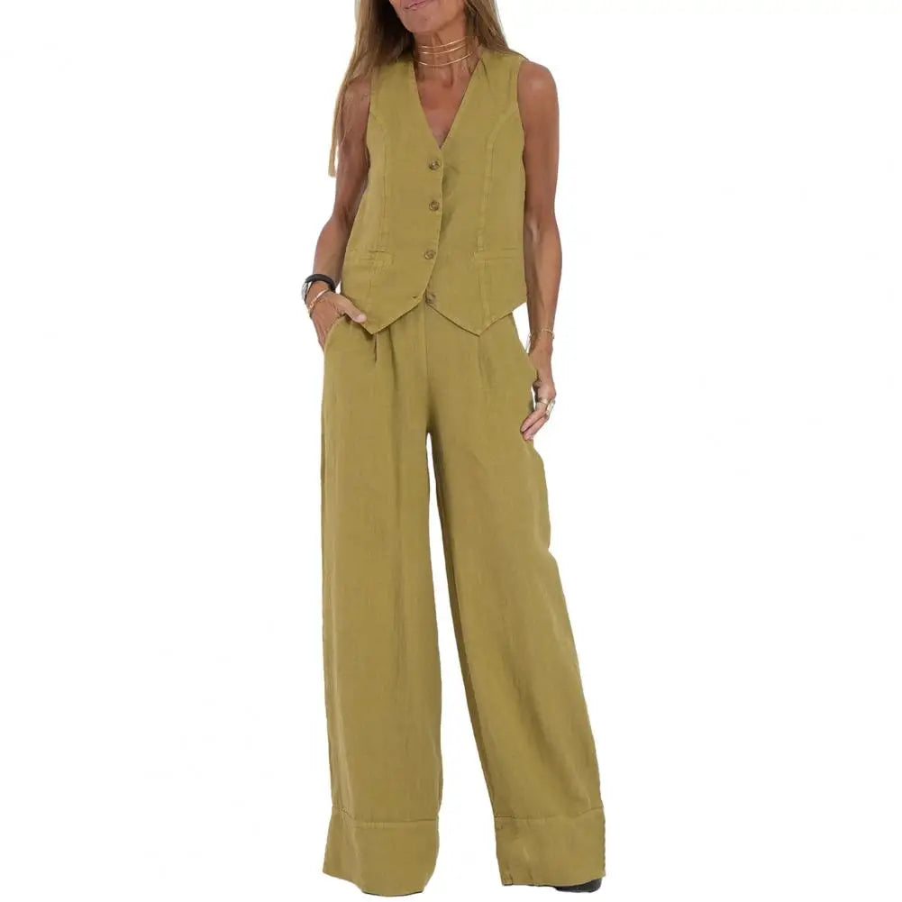 Tinley - stylish chic loose set [vest + pants]