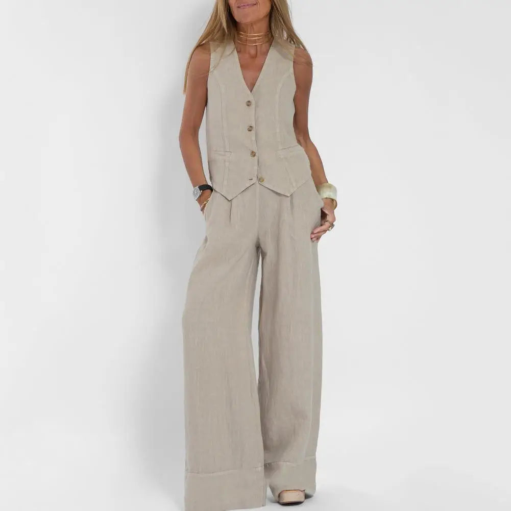 Tinley - stylish chic loose set [vest + pants]
