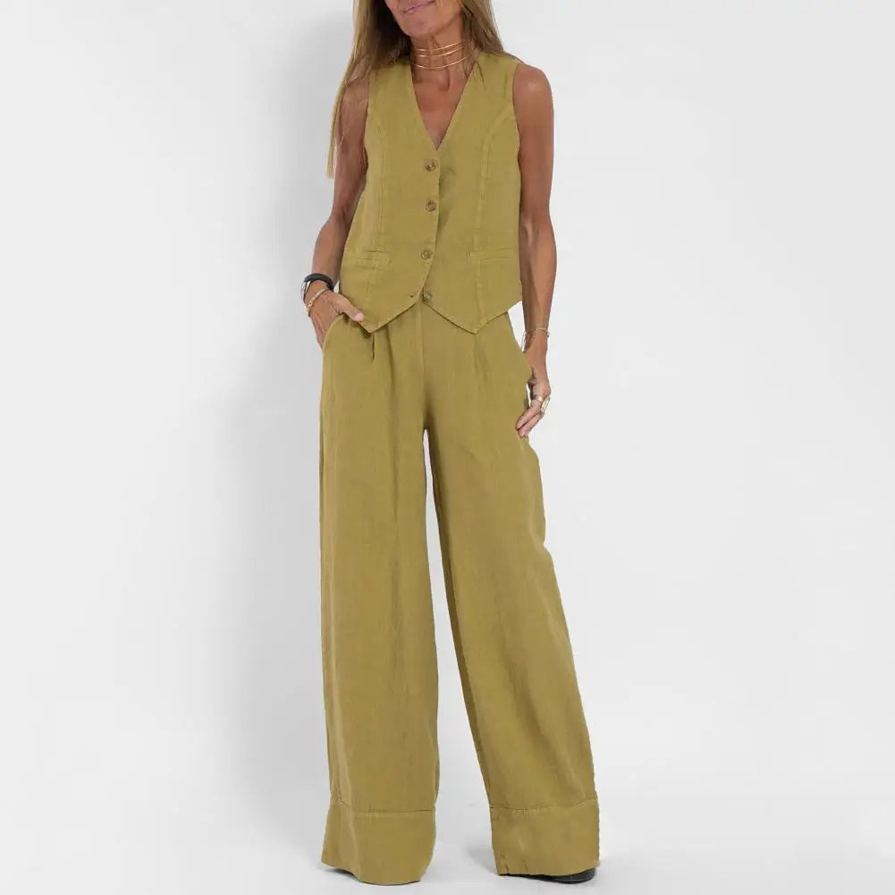 Tinley - stylish chic loose set [vest + pants]