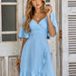 Liduvina - Elegant Light Blue Women's Dress for Wedding Guests